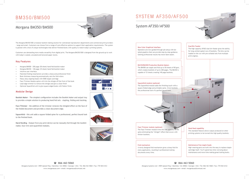 Morgana BM350/500 Bookletmaker Binding Machine Bindery Solutions